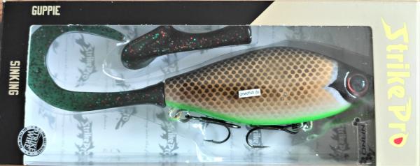 Strike pro Guppie 13cm Gewefish Custom Gold schwarze Schuppen